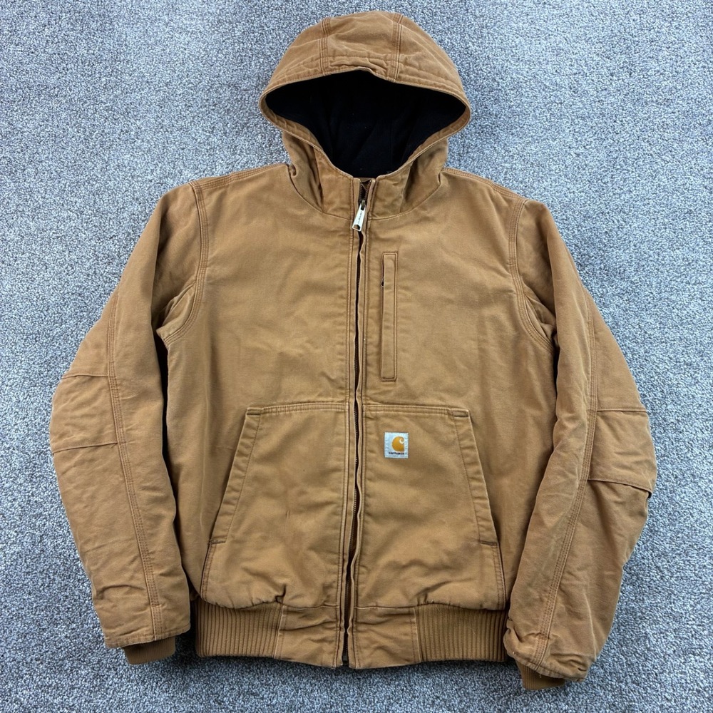 Carhartt Full Swing Armstrong Jacket Mens S Brown Duck Canvas Hooded 103371 211